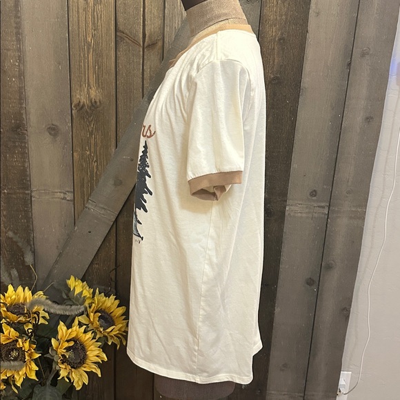 Disney x Her Universe Cream & Tan Mickey Mouse Wild Outdoors Graphic Tee Shirt - Picture 5 of 7